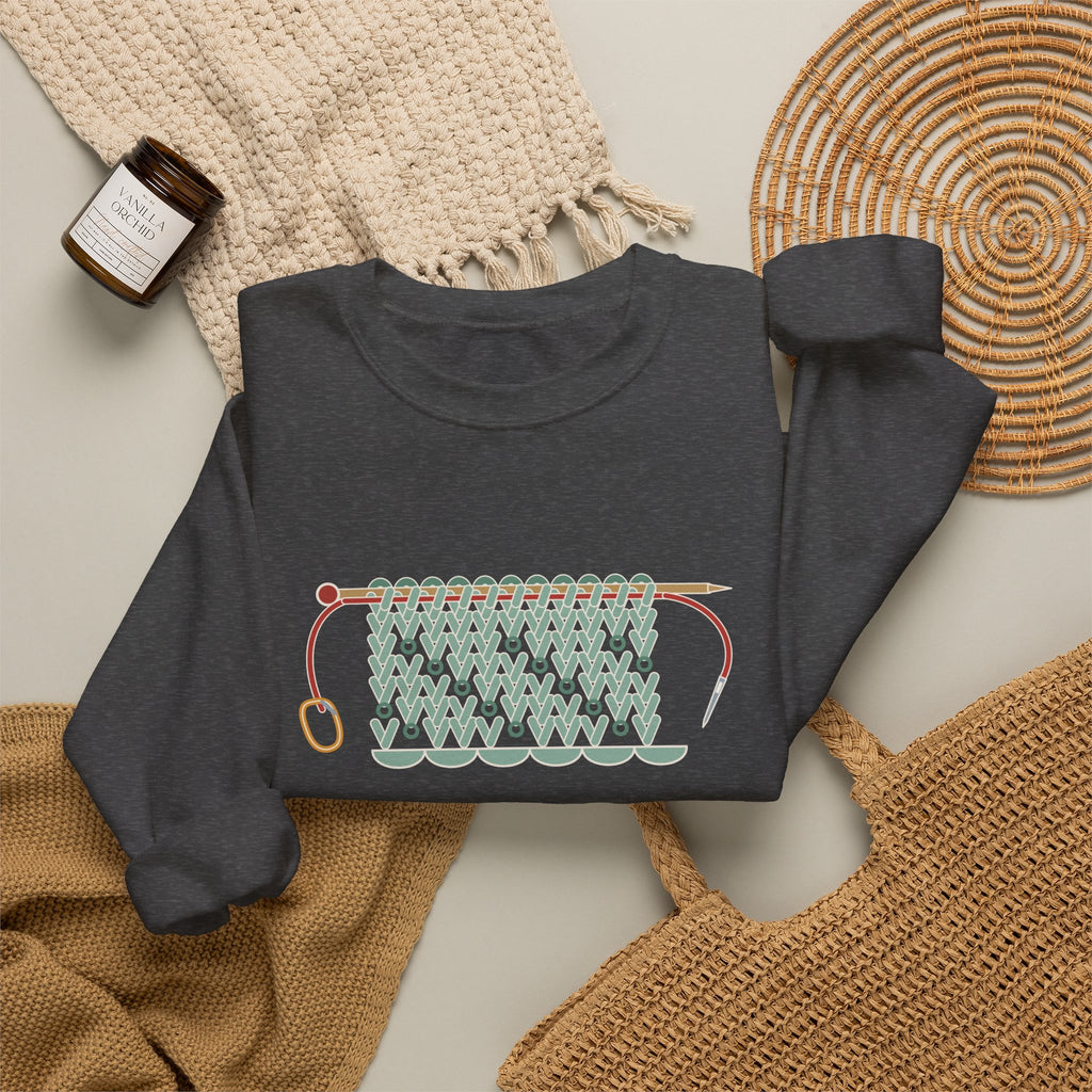 Lace Knitting Crewneck Sweatshirt - Threaded a Lifeline. Now I'm Brave.