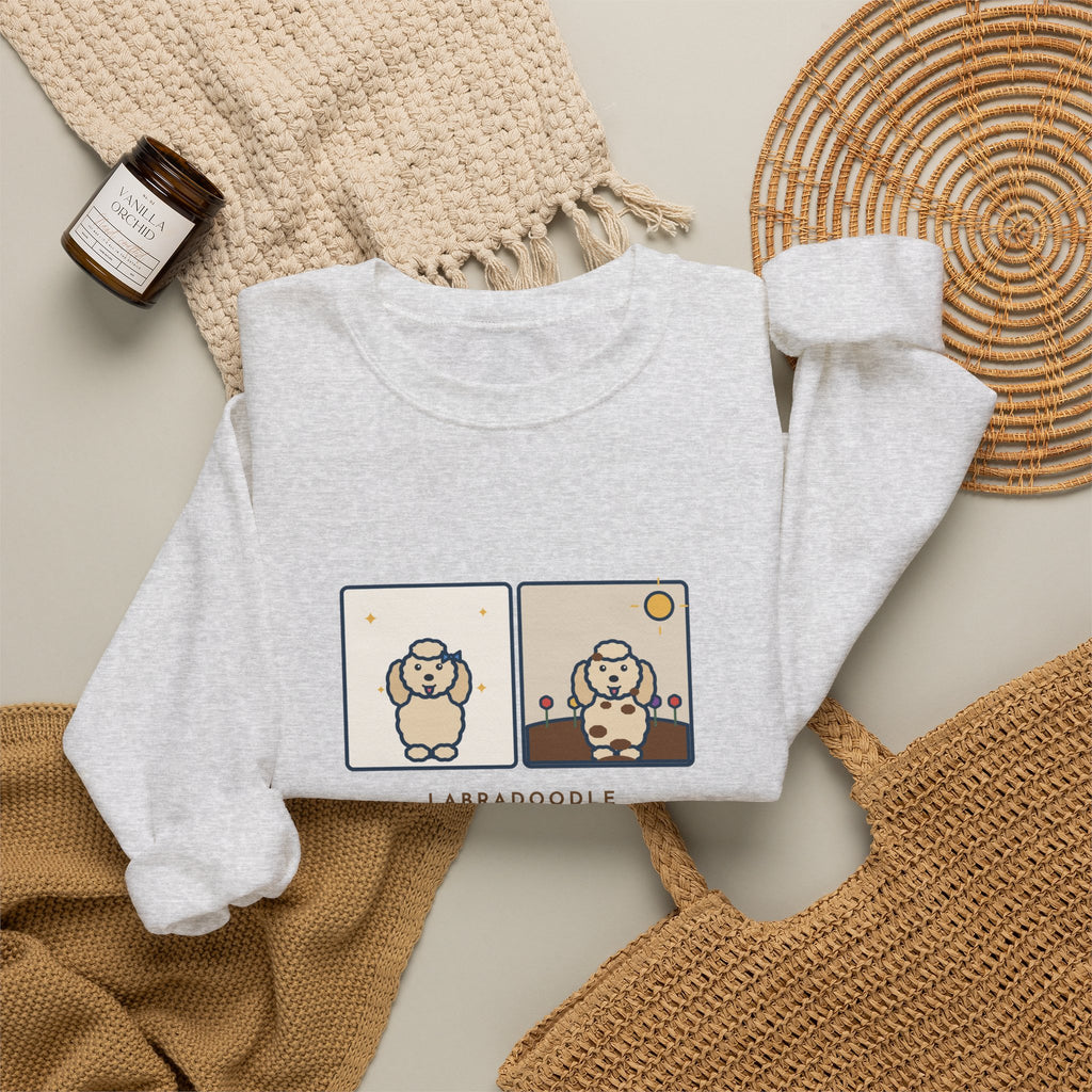 Labradoodle Sweatshirt, Came Home from the Groomer Looking Like a Lamb, Rolled in the Garden by Noon, Funny Groomer to Garden Crewneck