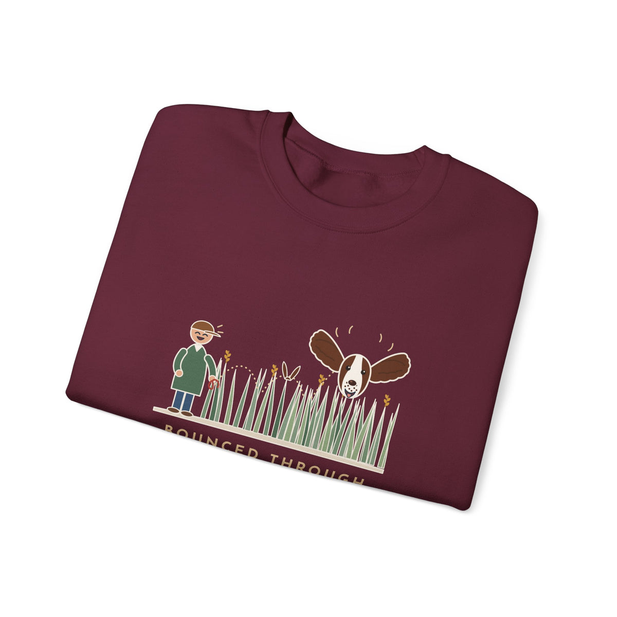 English Springer Spaniel Crewneck Sweatshirt - Only the Ears Showed in the Tall Grass Gift