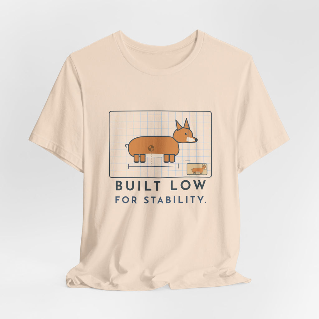 Corgi T-Shirt - Built Low for Stability Corgi Owner Blueprint Tee