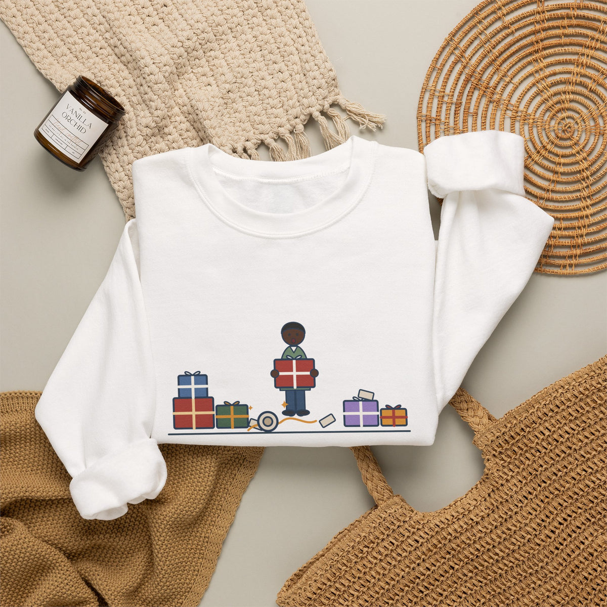 Funny Christmas Crewneck Sweatshirt - The Tape Was Under the Last Gift