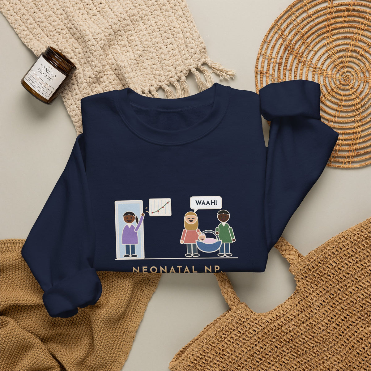 Neonatal Nurse Practitioner Sweatshirt, Born at Two Pounds Four Ounces, Went Home at Five Pounds and Loud, Funny Going-Home Day Crewneck