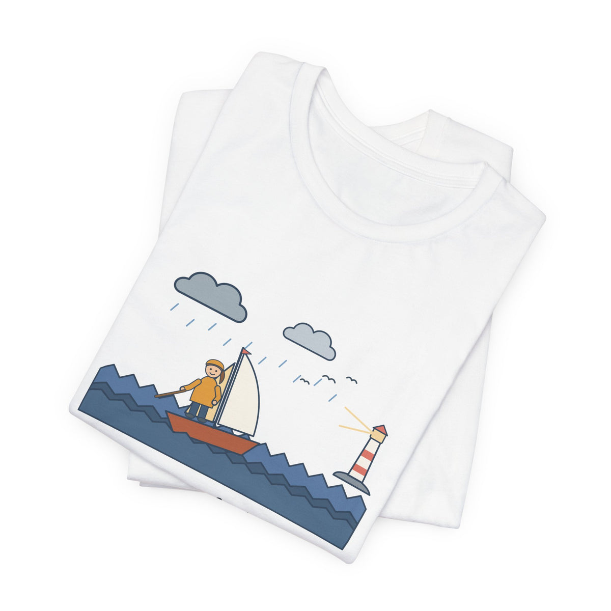 Alcott Quote T-Shirt, I'm Not Afraid of Storms, Literary Sailboat Girl Tee