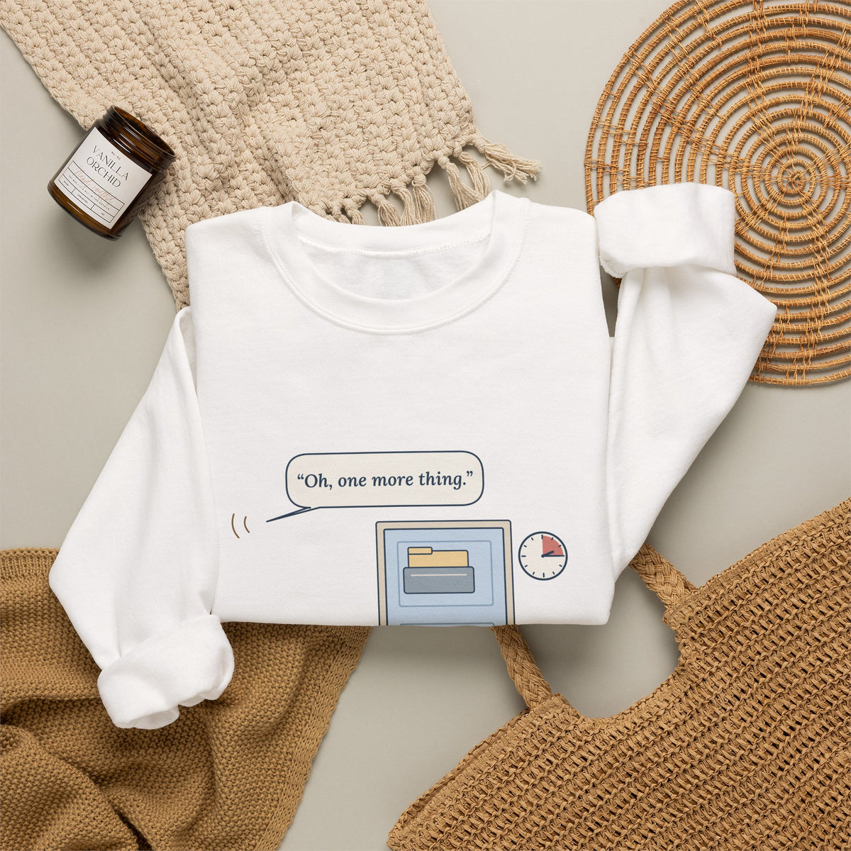 Nurse Practitioner Crewneck Sweatshirt - Hand on the Doorknob. Oh, One More Thing.