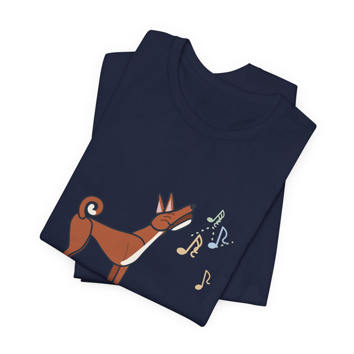 Basenji T-Shirt - Doesn't Bark. Yodels. Funny Barkless Dog Owner Tee