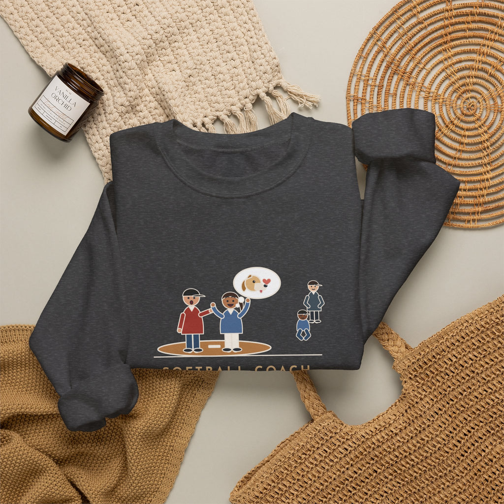 Softball Coach Sweatshirt, Called Time for a Mound Visit, Heard All About Her New Puppy, Funny Mound Visit Crewneck