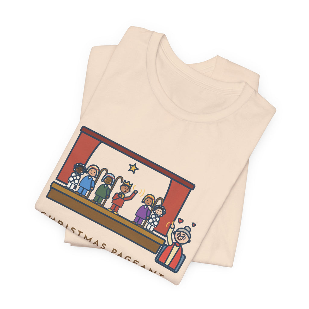 Funny Christmas Pageant T-Shirt, Three Shepherds, Two Sheep, One Wise Man Who Waved at Grandma the Whole Time, Pageant Stage Tee