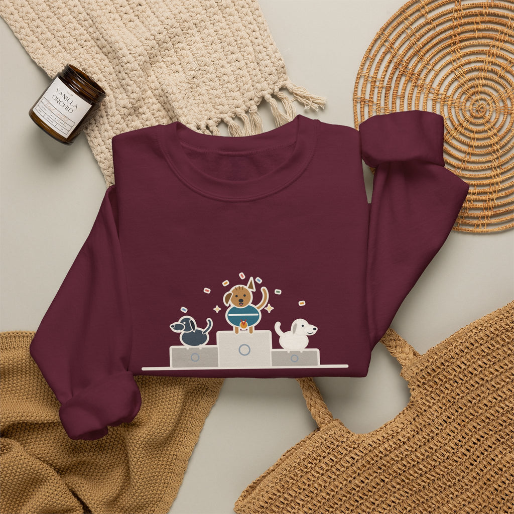 Every Dog Has His Day Sweatshirt, Underdog Proverb Crewneck, Mutt on the Podium