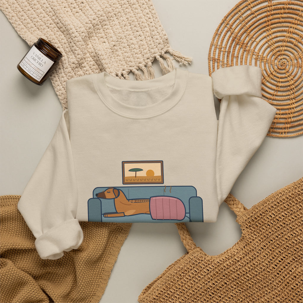 Rhodesian Ridgeback Crewneck Sweatshirt - Lives Under the Heated Blanket