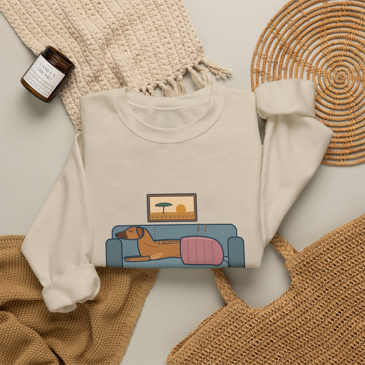 Rhodesian Ridgeback Crewneck Sweatshirt - Lives Under the Heated Blanket