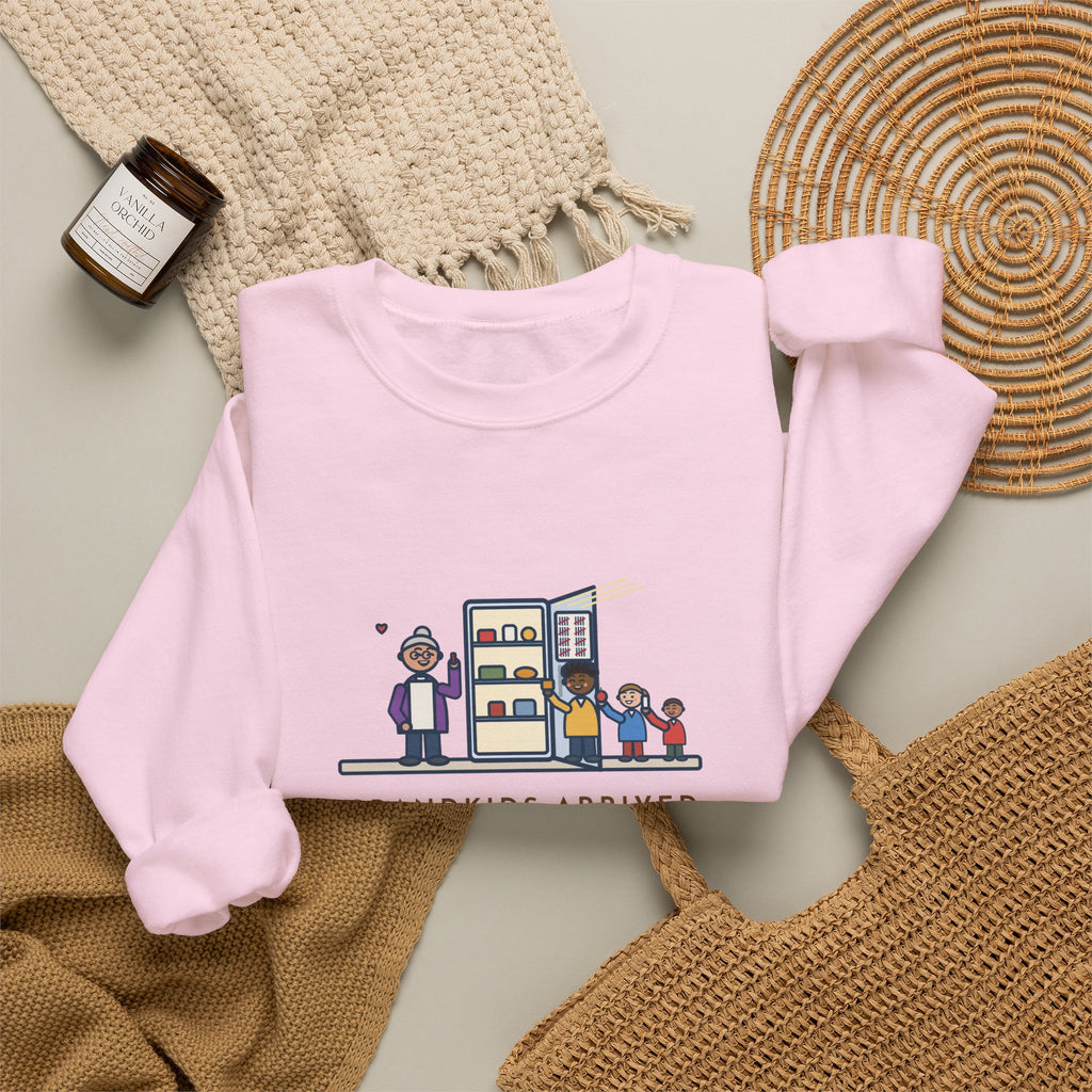 Grandkids at Christmas Sweatshirt, Arrived for the Holiday, The Fridge Door Opened Forty Times in the First Hour