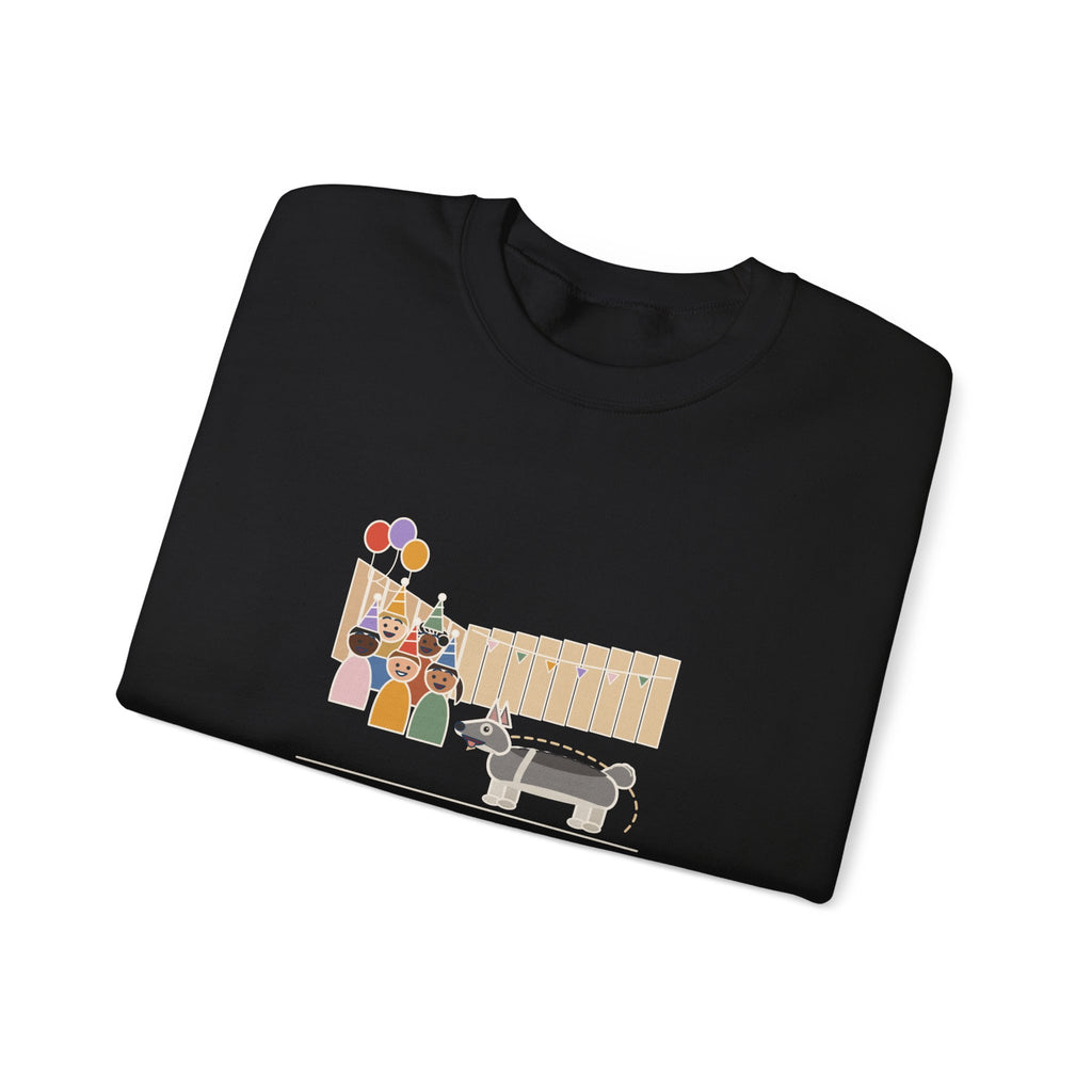 Swedish Vallhund Crewneck Sweatshirt - Herded the Birthday Party Into One Corner