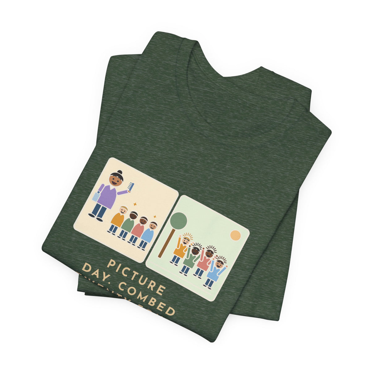 Funny Picture Day T-Shirt, Combed Twenty-Four Heads, All Messed Up by Recess, Morning and Recess Tee