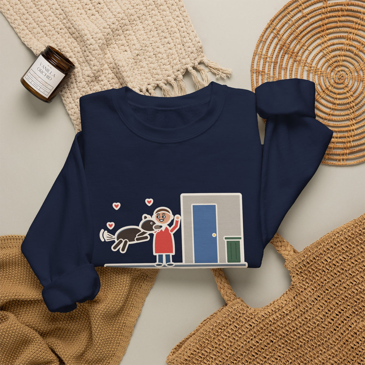 Dog Greeting Sweatshirt, Took Out the Trash, The Dog Greeted Me Like I'd Been Gone a Year, Funny Front Door Welcome Crewneck