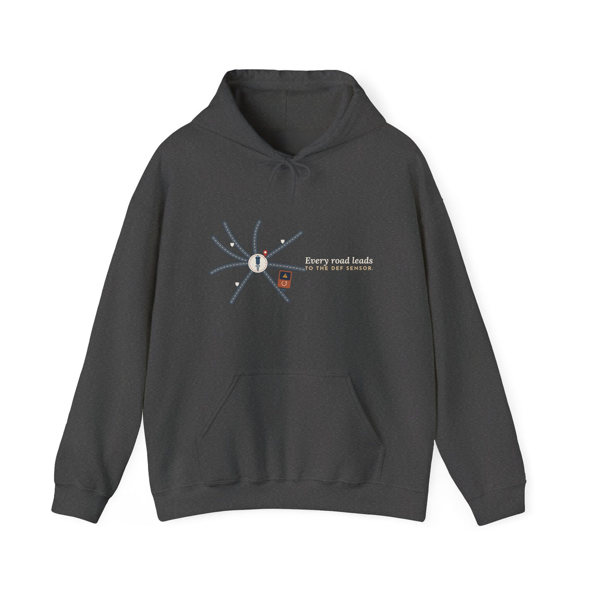 Diesel Mechanic Hoodie - Every Road Leads to the DEF Sensor Diesel Tech Sweatshirt