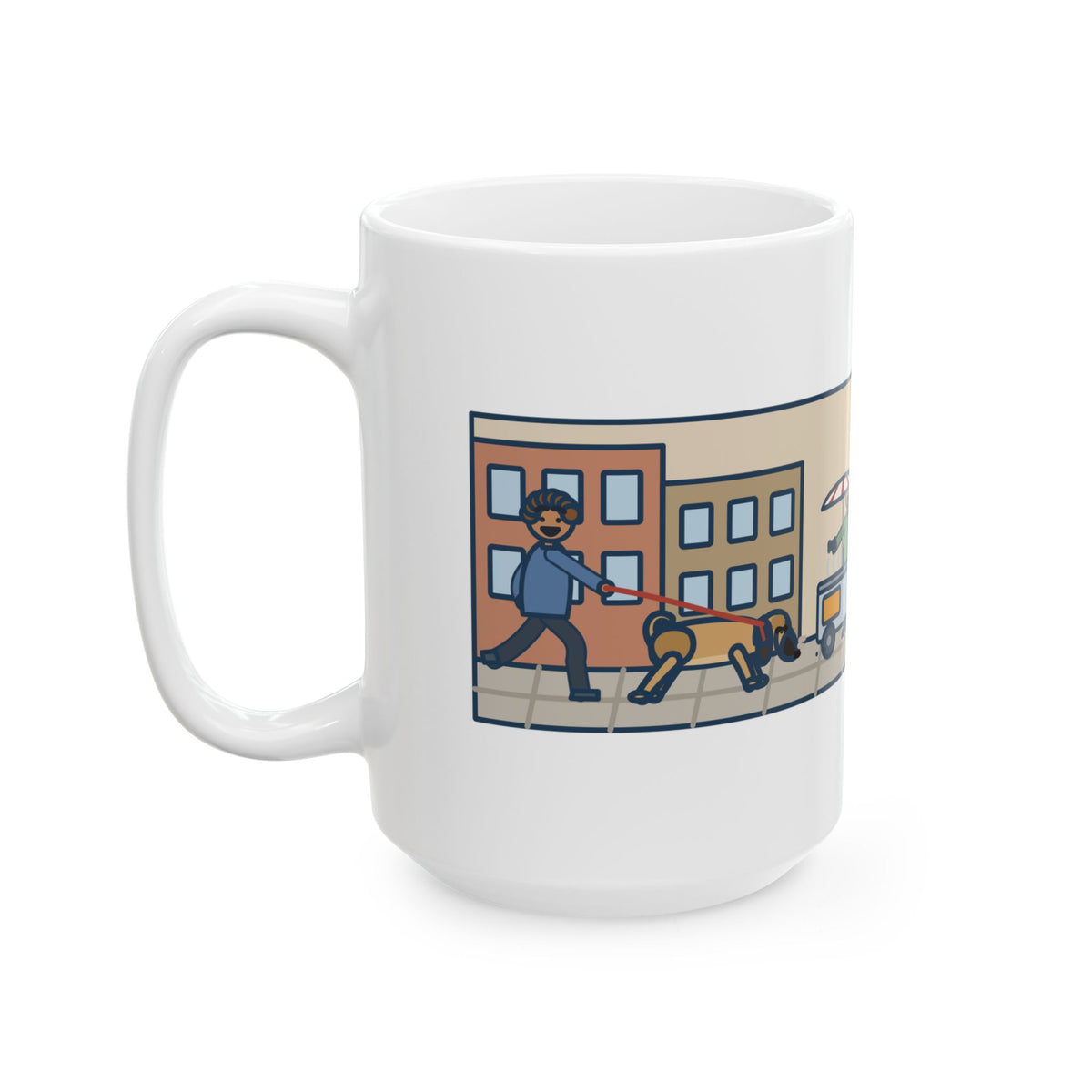 Caught a Scent on the Walk, We Followed It Four Blocks to a Hot Dog Cart 15oz Mug, Large Funny Puggle Coffee Mug