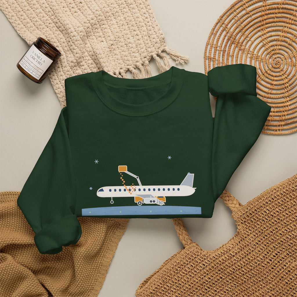 Holiday Travel Crewneck Sweatshirt - Still on the Deicing Pad Winter Flight Gift