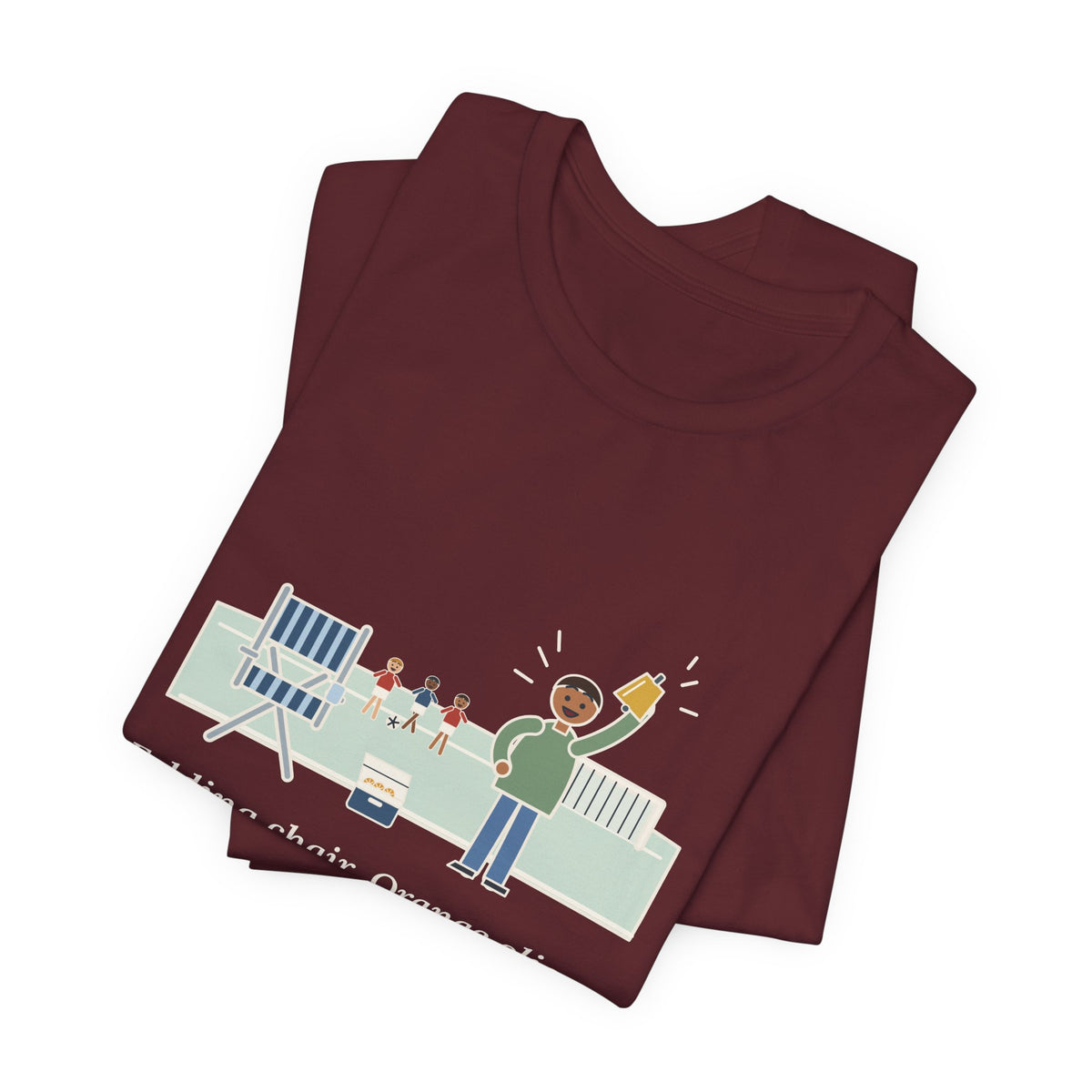 Folding Chair. Orange Slices. Loudest Voice on the Sideline. T-Shirt, Soccer Quote Tee with Sideline Parent