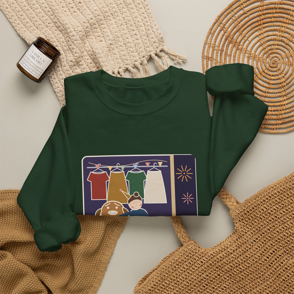 New Year 2027 Crewneck Sweatshirt - Rang in 2027 in the Closet with the Dog, Dog Mom and Dad Gift