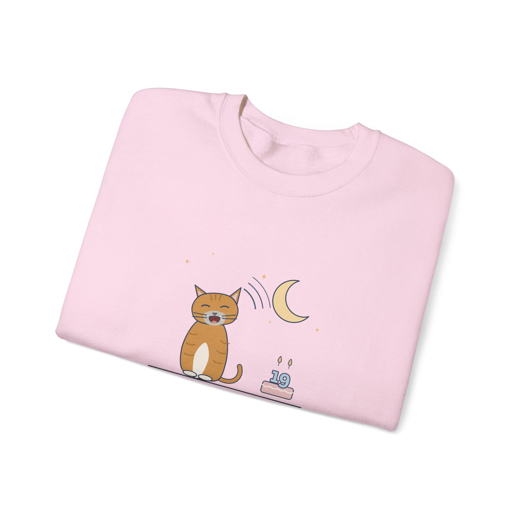 Senior Cat Crewneck Sweatshirt - Nineteen Years Old. Yells at 3 a.m. Earned It.