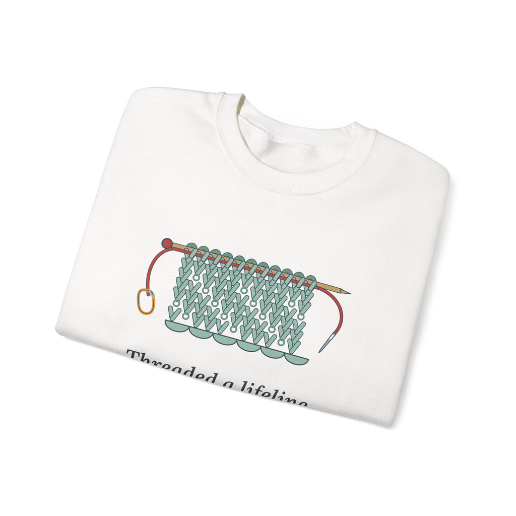 Lace Knitting Crewneck Sweatshirt - Threaded a Lifeline. Now I'm Brave.