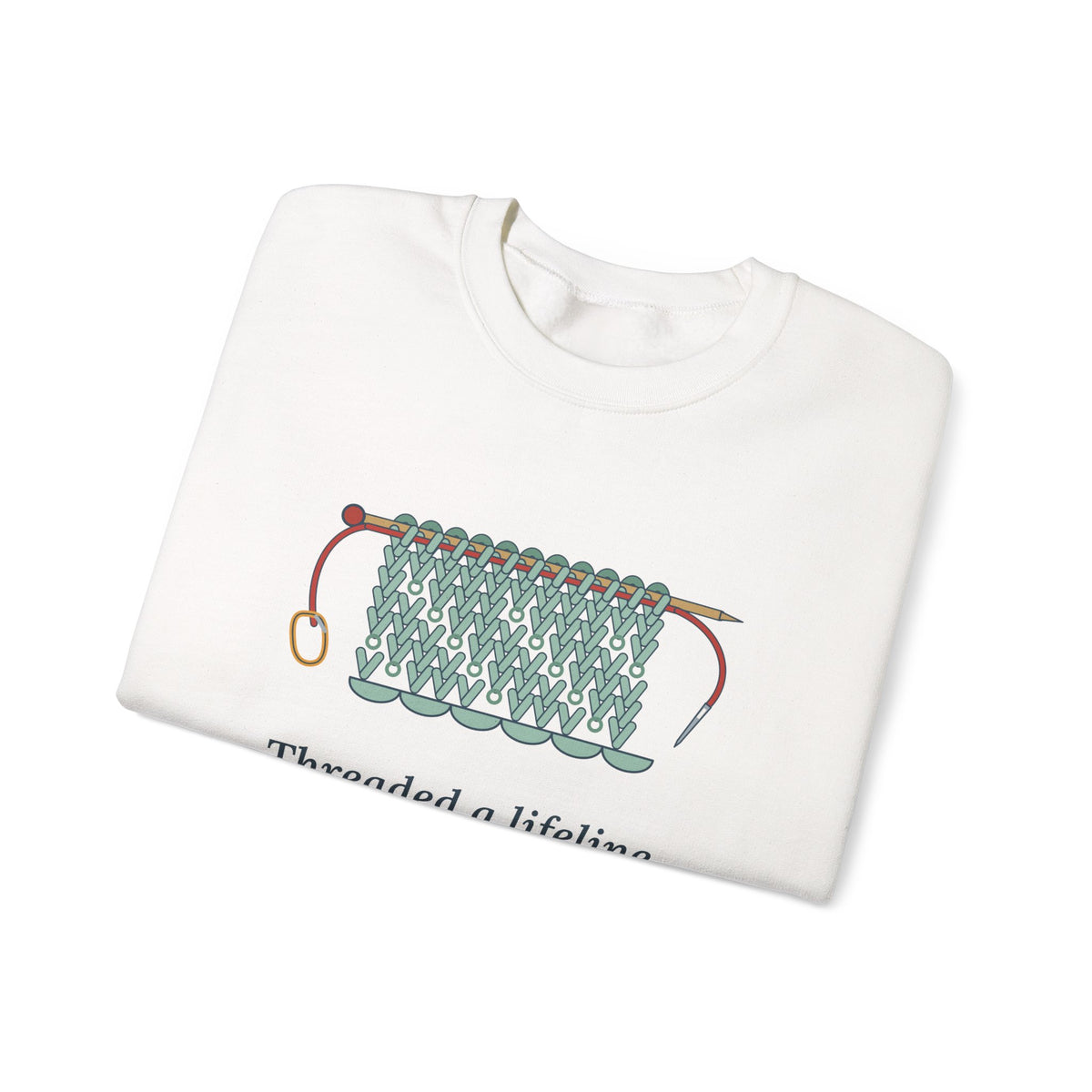 Lace Knitting Crewneck Sweatshirt - Threaded a Lifeline. Now I'm Brave.