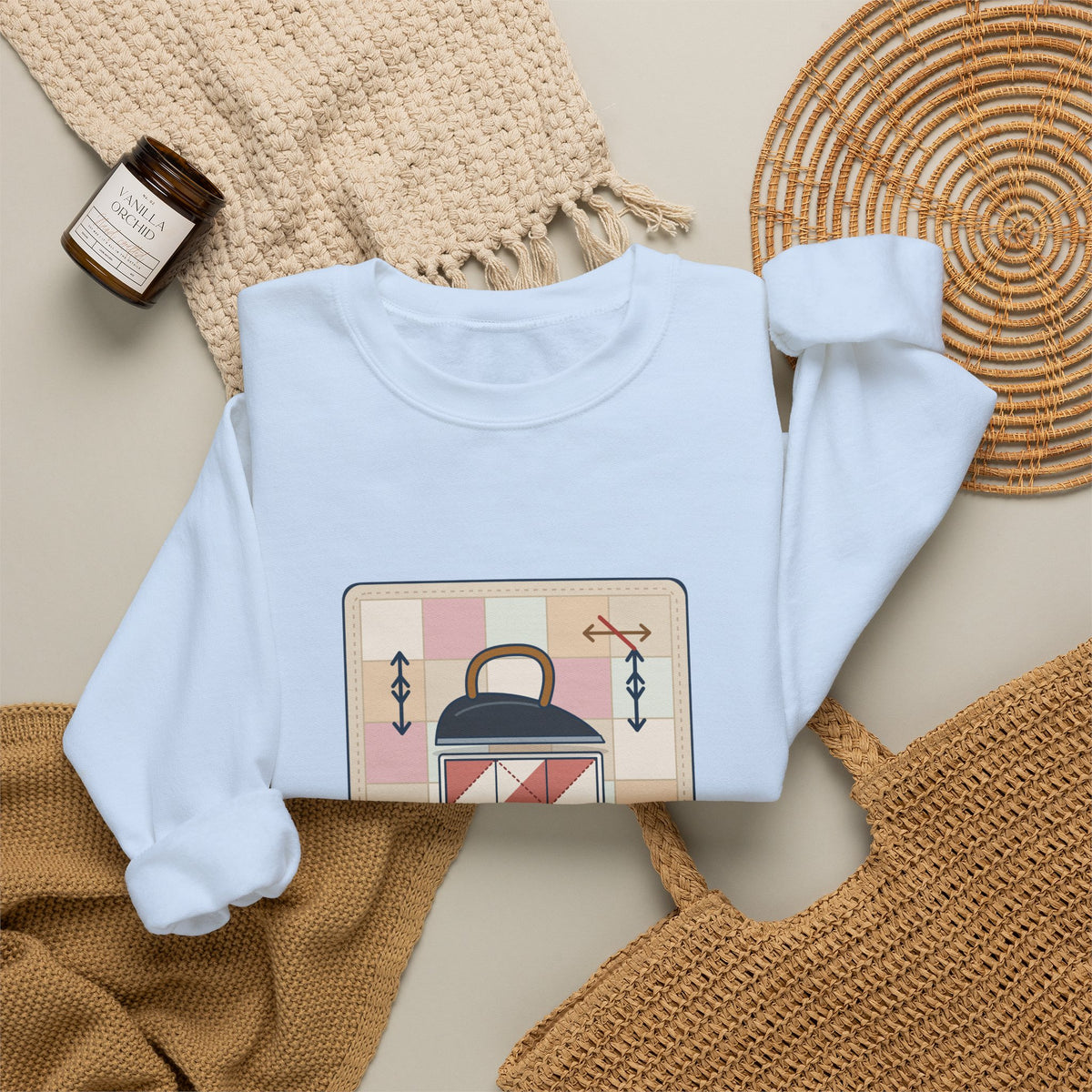 Quilting Crewneck Sweatshirt - Press, Don't Iron. Cozy Quilter Gift