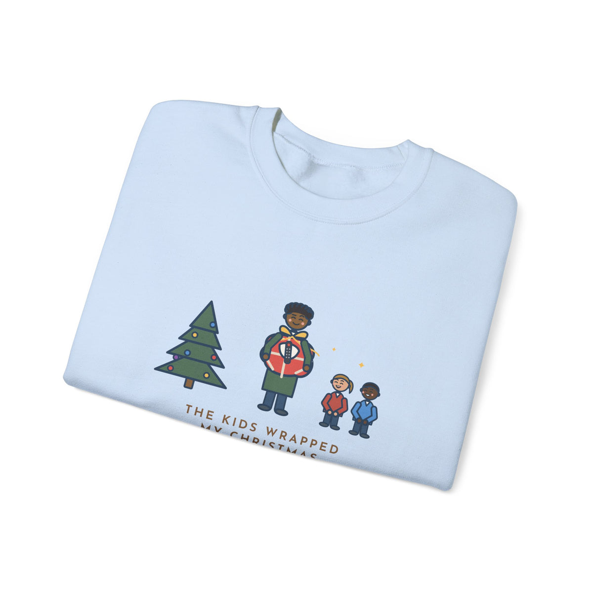 Christmas Present Sweatshirt, The Kids Wrapped It Themselves, It Was the TV Remote, Funny Proud Wrappers Crewneck