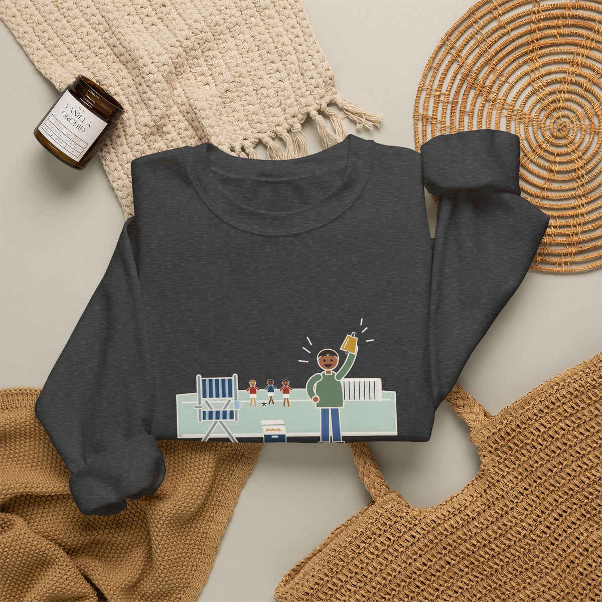 Folding Chair. Orange Slices. Loudest Voice on the Sideline. Sweatshirt, Soccer Quote Crewneck, Sideline Parent