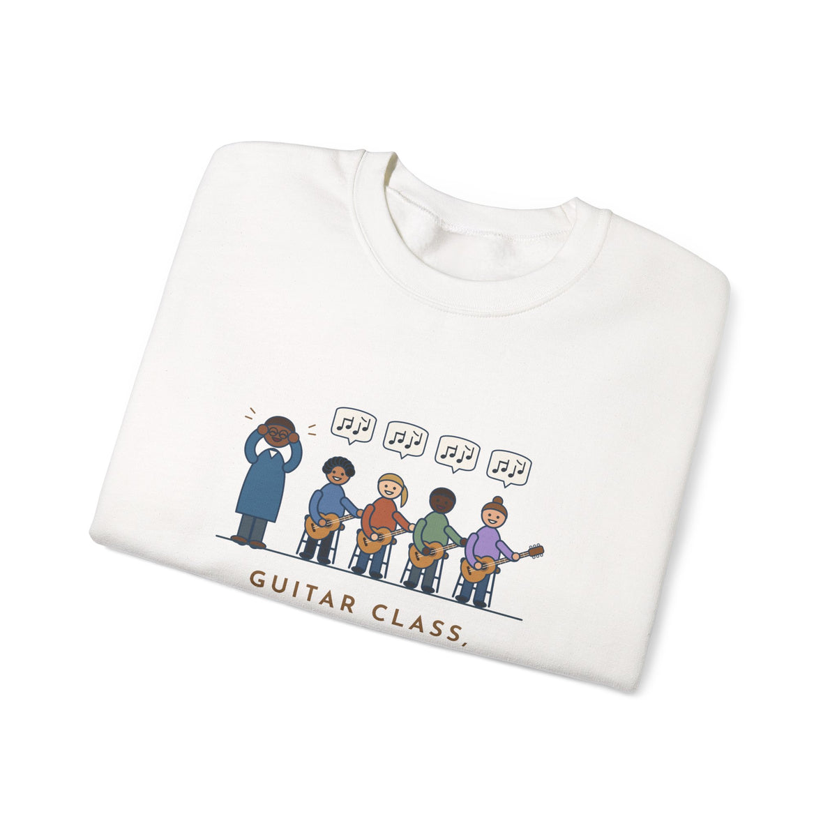 Guitar Class Teacher Crewneck Sweatshirt - Every Kid Found the Same Riff Music Teacher Gift