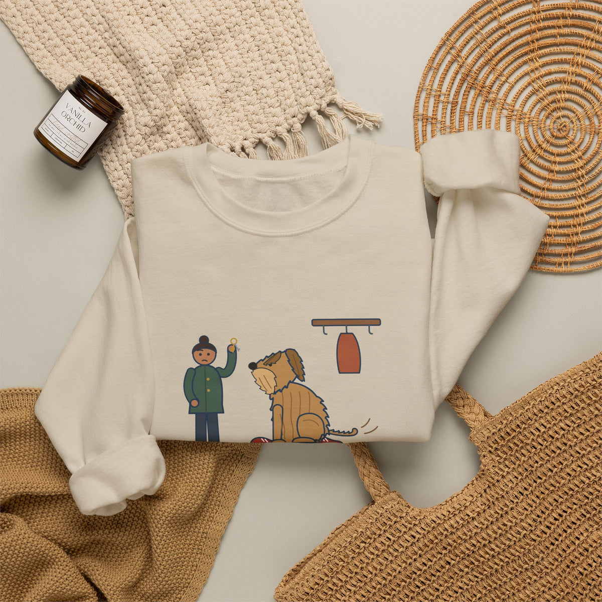 Briard Crewneck Sweatshirt - Sits on My Feet So I Can't Leave Shaggy Dog Owner Gift