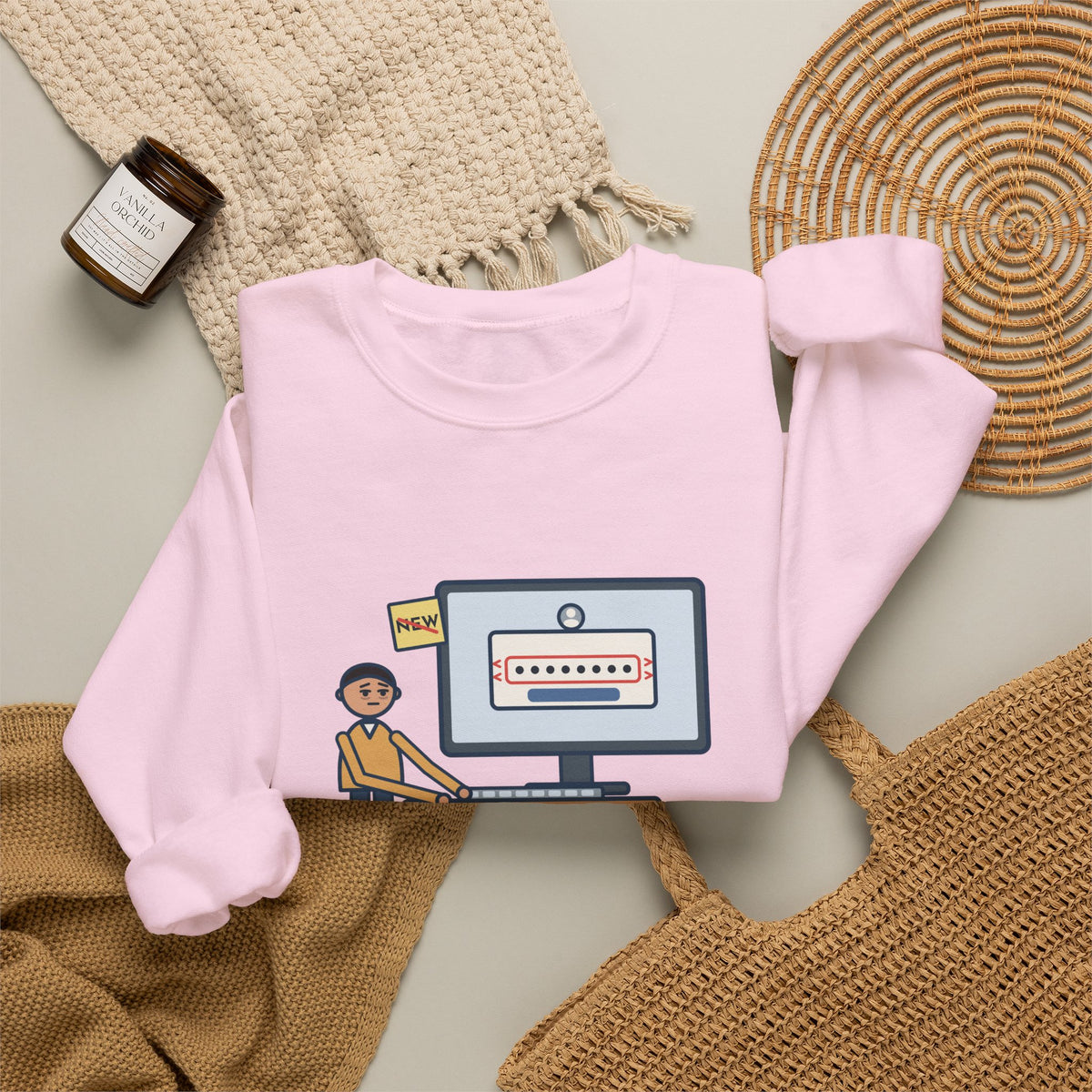 Password Sweatshirt, Changed It, Typed the Old One All Week, Funny Sign-In Box Crewneck