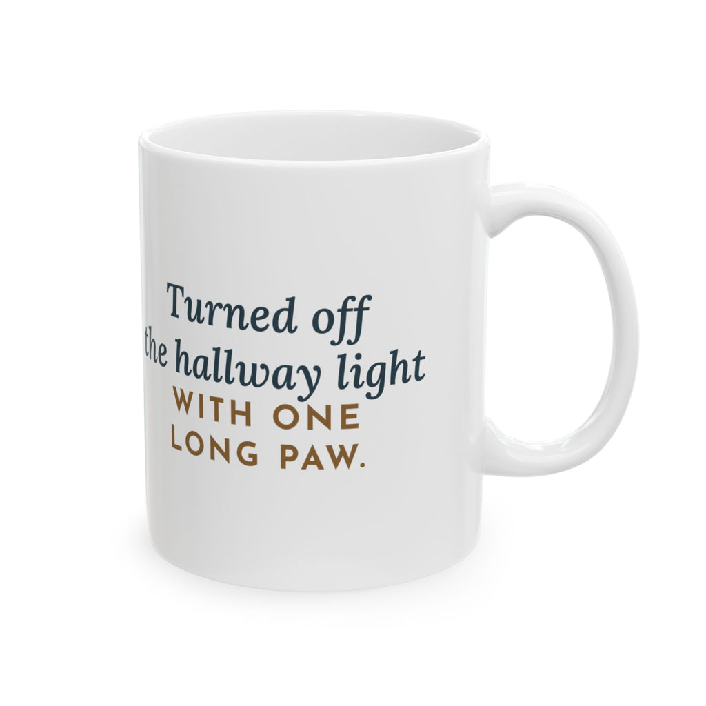 Serengeti Cat Coffee Mug 11oz - One Long Paw on the Hallway Light Switch