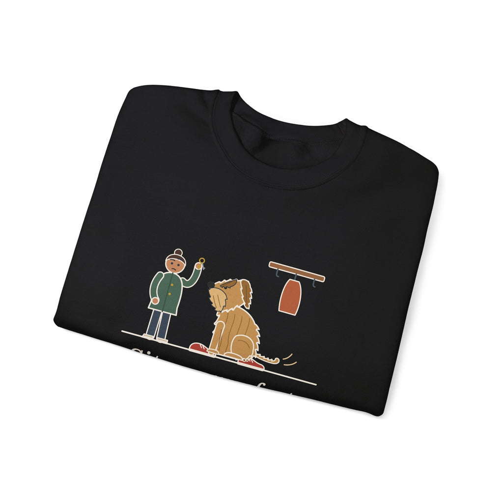 Briard Crewneck Sweatshirt - Sits on My Feet So I Can't Leave Shaggy Dog Owner Gift