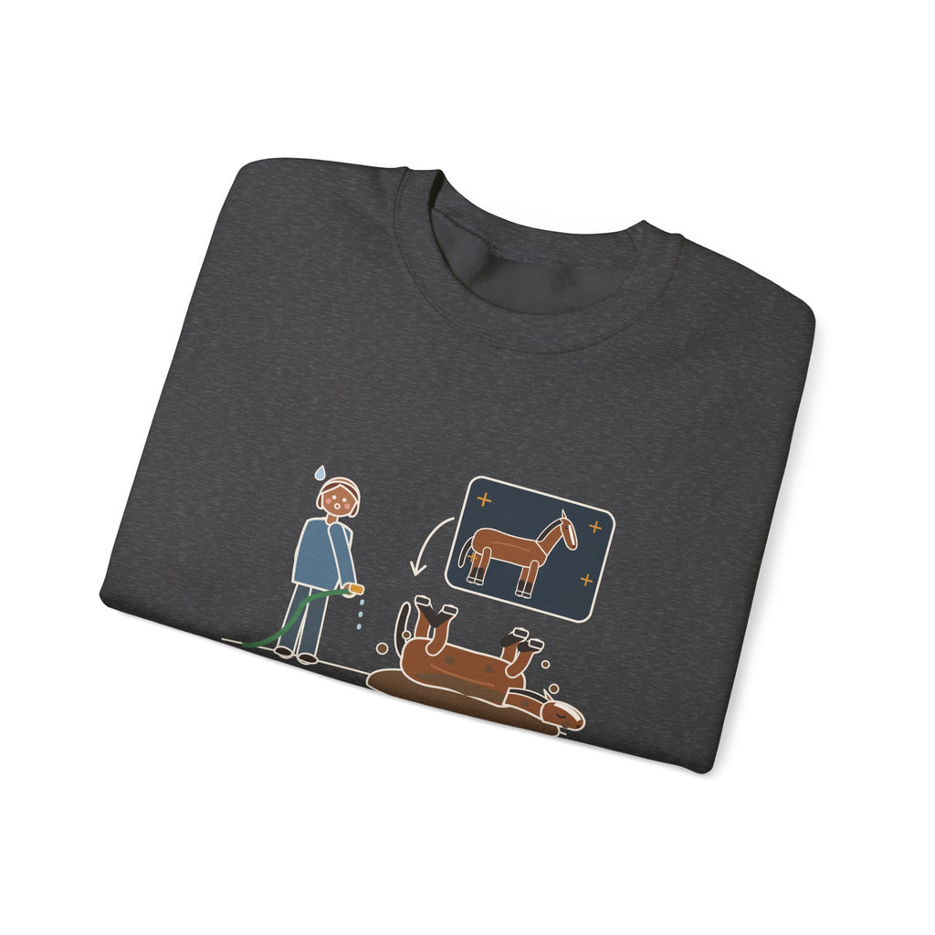 Horse Lover Crewneck Sweatshirt - Every Bath Ends in a Mud Roll