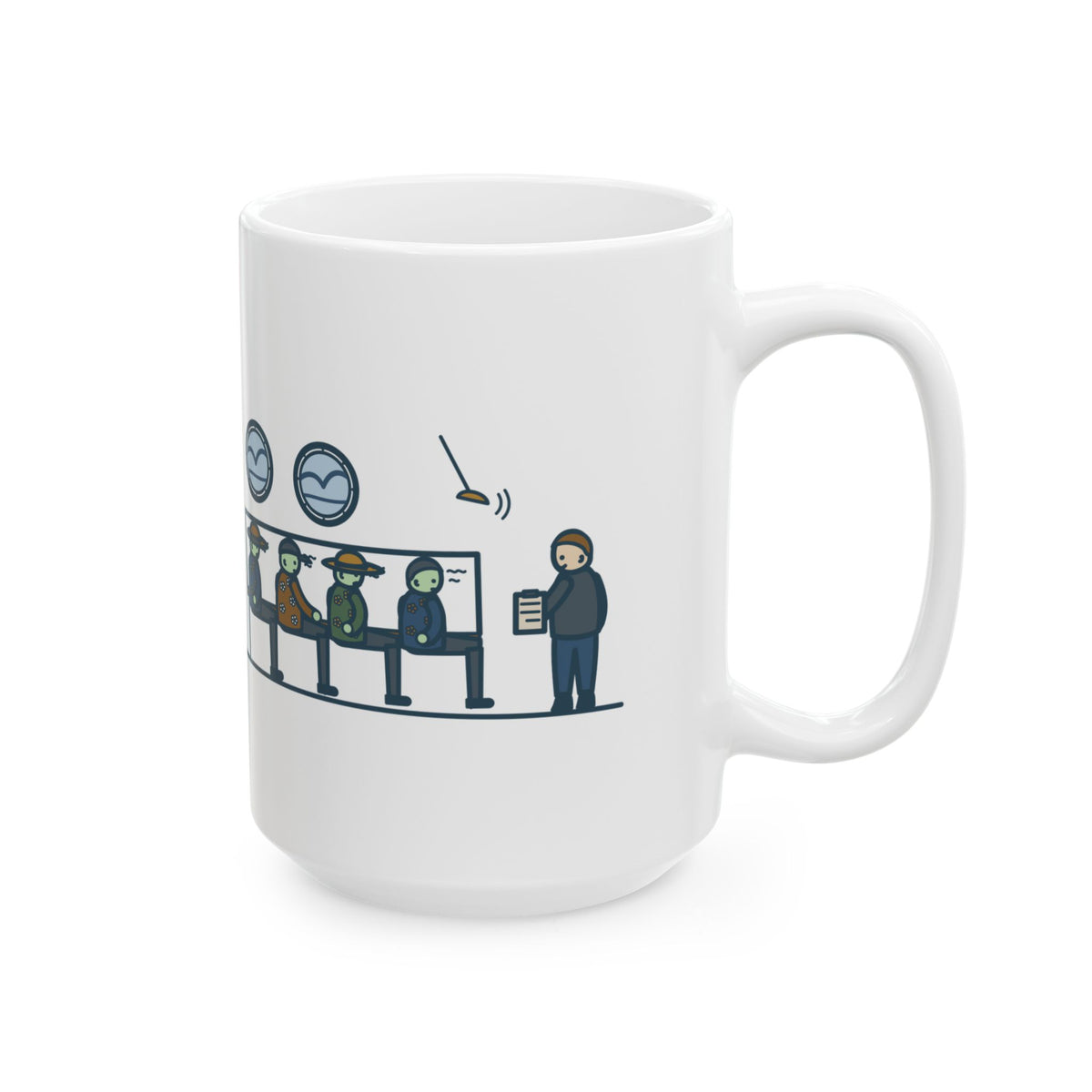 Large Cruise Ship Nurse Mug 15oz - Sea Day. Forty Passengers, One Shade of Green.
