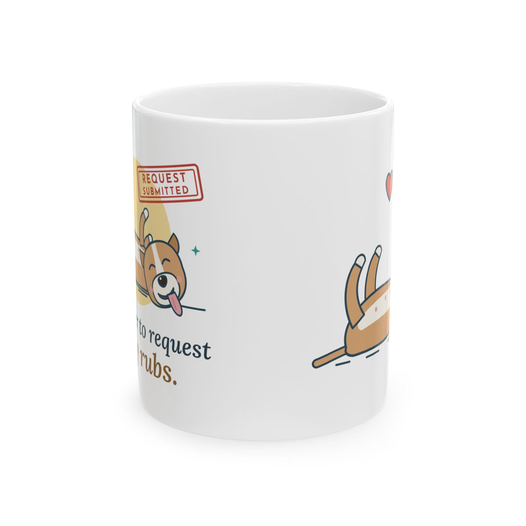 Pit Bull-Type Dog Coffee Mug - I Fall Over to Request Belly Rubs Pittie Lover Mug