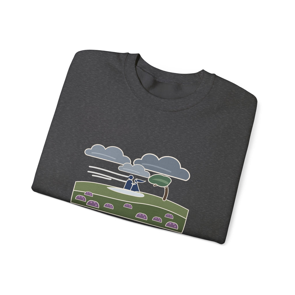 He's More Myself Than I Am Sweatshirt, Love Emily Brontë Quote Crewneck with Stormy Moor