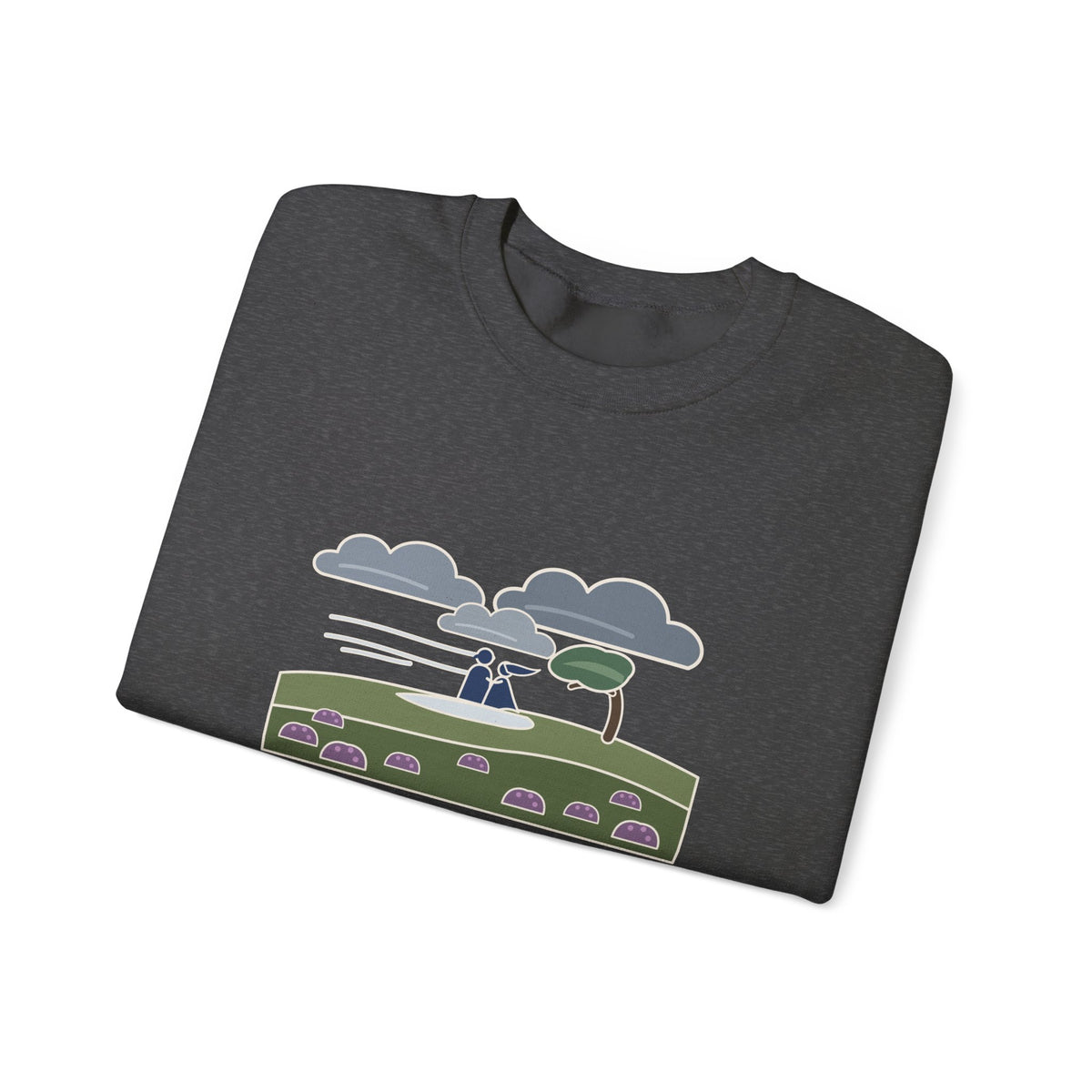 He's More Myself Than I Am Sweatshirt, Love Emily Brontë Quote Crewneck with Stormy Moor
