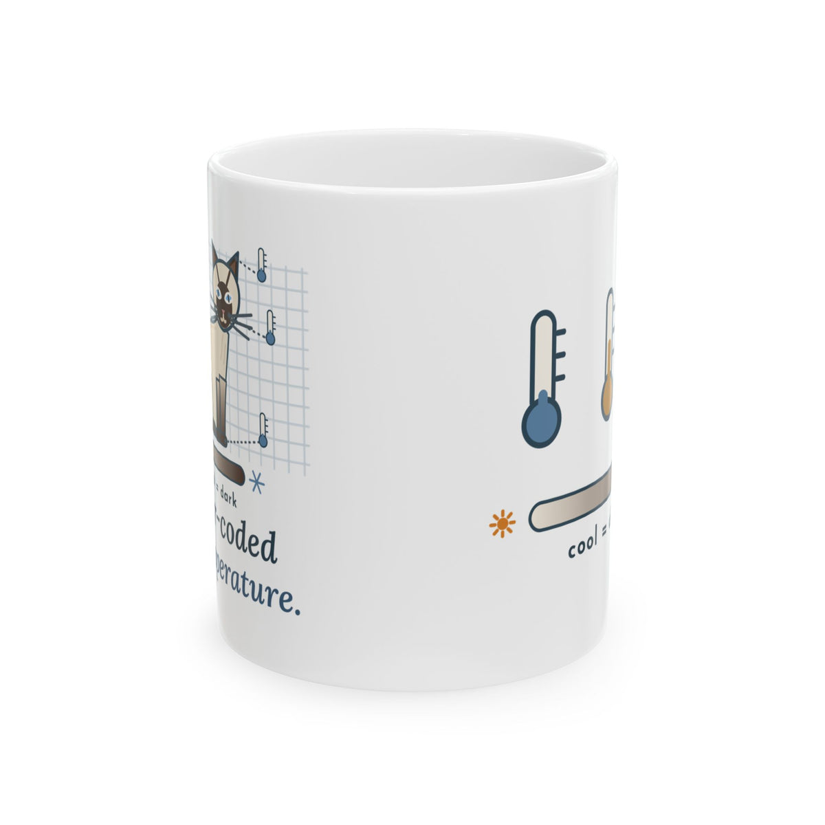 Siamese Cat Coffee Mug - Color-Coded by Temperature Science Cat Mug
