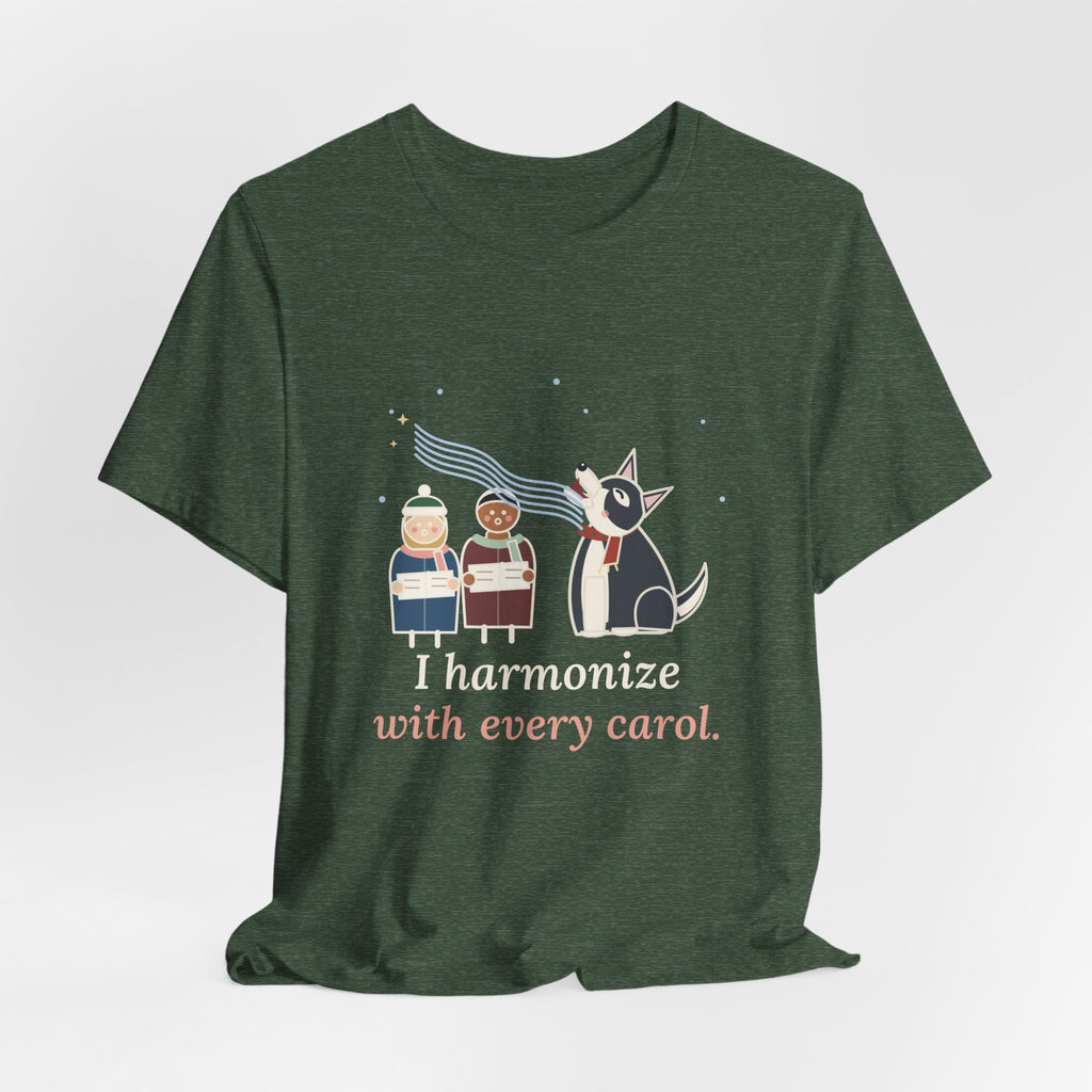 Siberian Husky Christmas T-Shirt - I Harmonize With Every Carol Funny Husky Tee