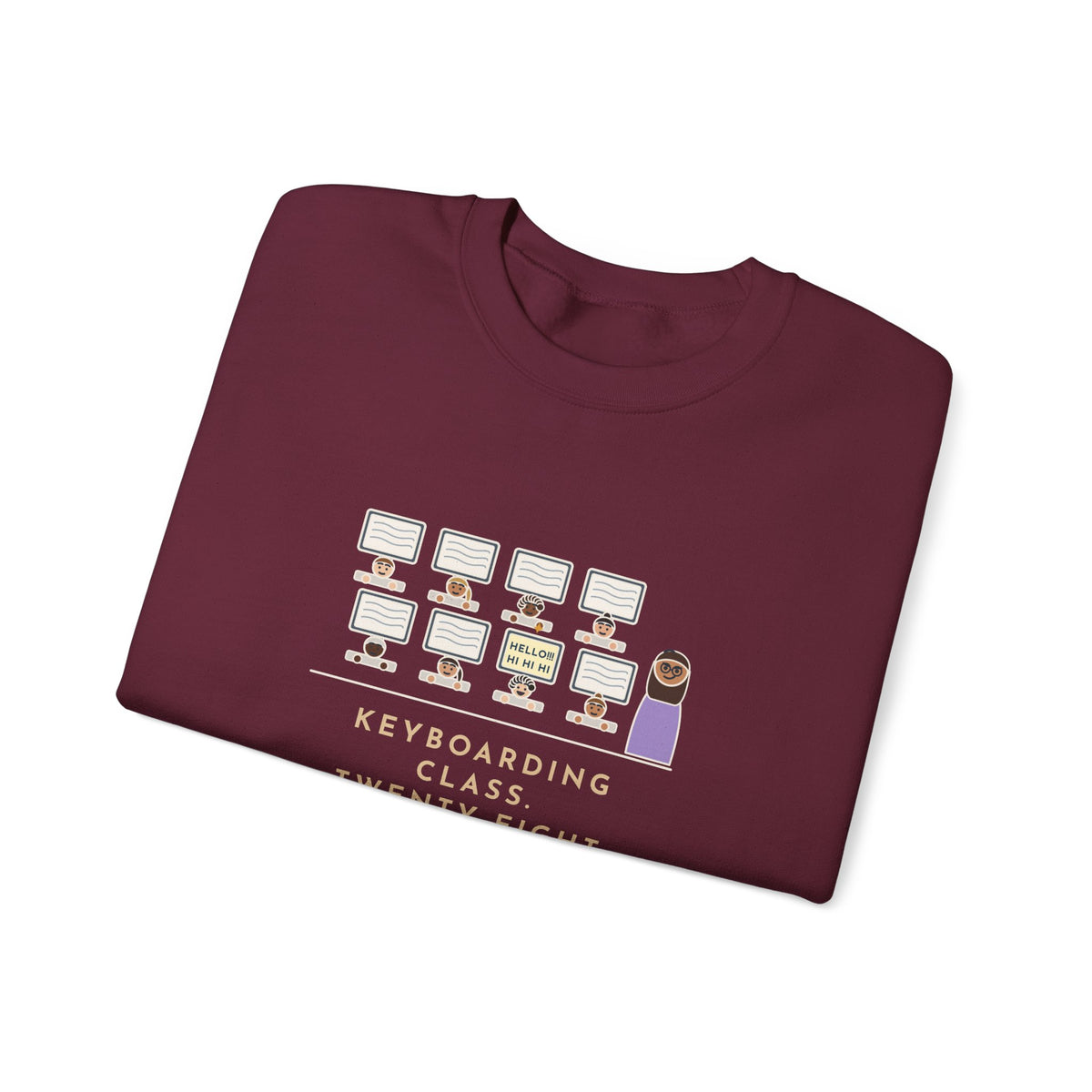 Keyboarding Teacher Crewneck Sweatshirt - One Kid Found Caps Lock