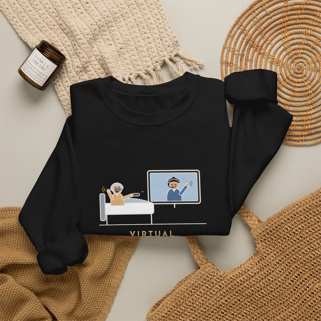 Virtual Nurse Crewneck Sweatshirt - Hello From the TV, Wave Back at the Remote