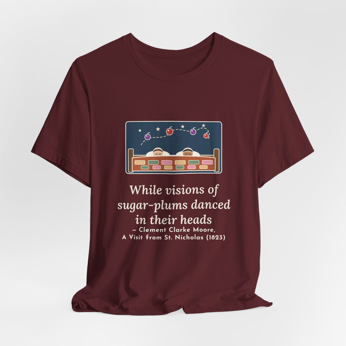 Moore Quote T-Shirt, Visions of Sugar-Plums, Christmas Sleeping Children Tee