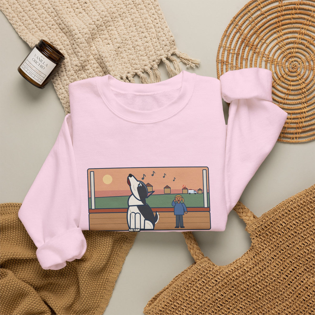 Pitsky Sweatshirt, Heard a Siren Two Streets Over and Sang Along Until It Was Gone, Funny Porch Concert Crewneck
