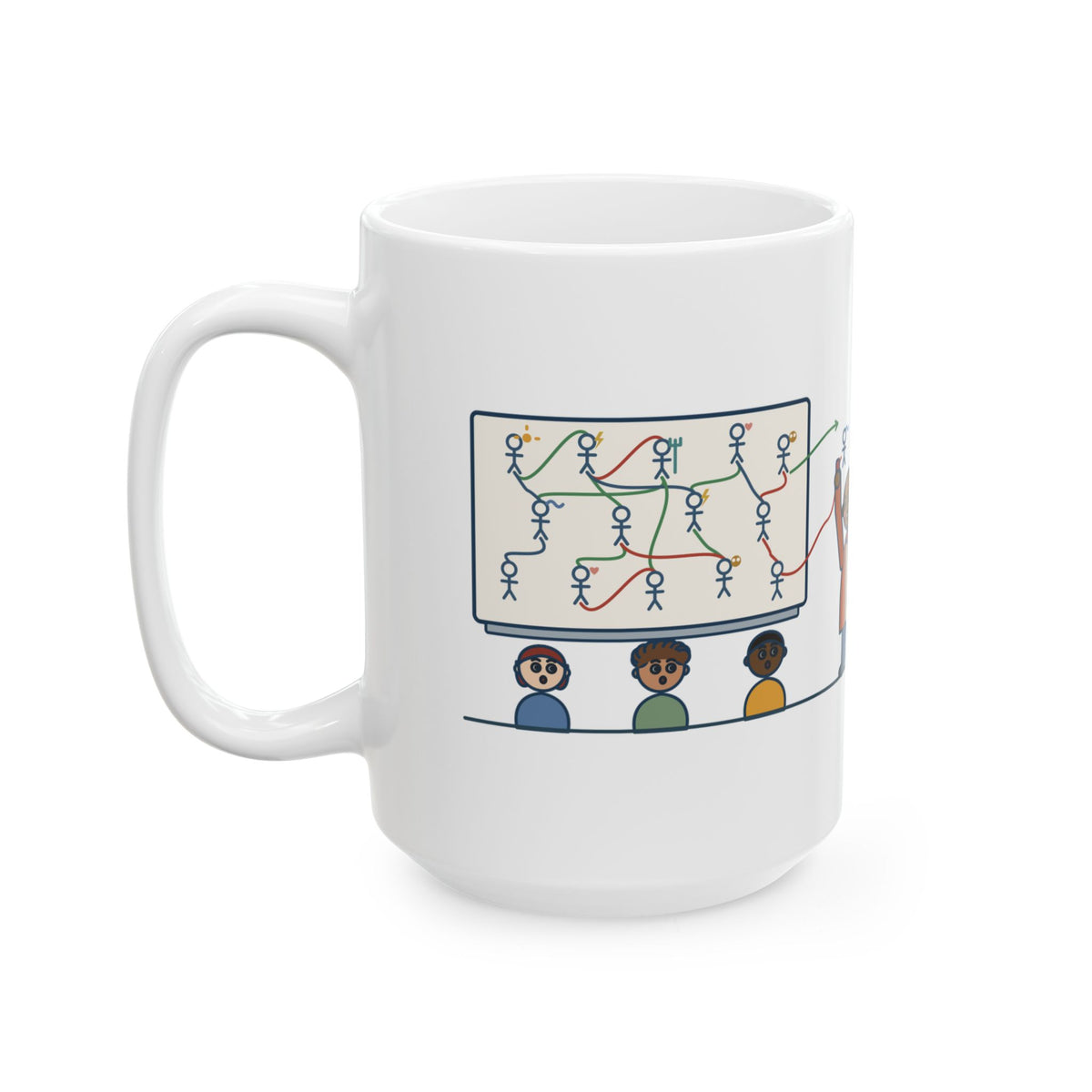 Large 15oz Mythology Teacher Mug - Greek Gods Family Tree Whiteboard Classics Gift