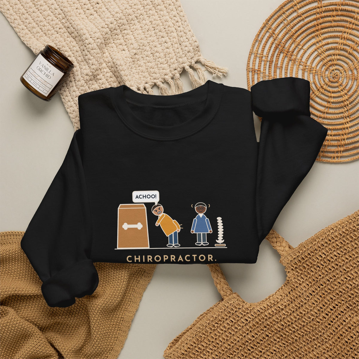Chiropractor Sweatshirt, Asked What Happened, I Sneezed While Picking Up the Dog Food, Funny Office Visit Crewneck