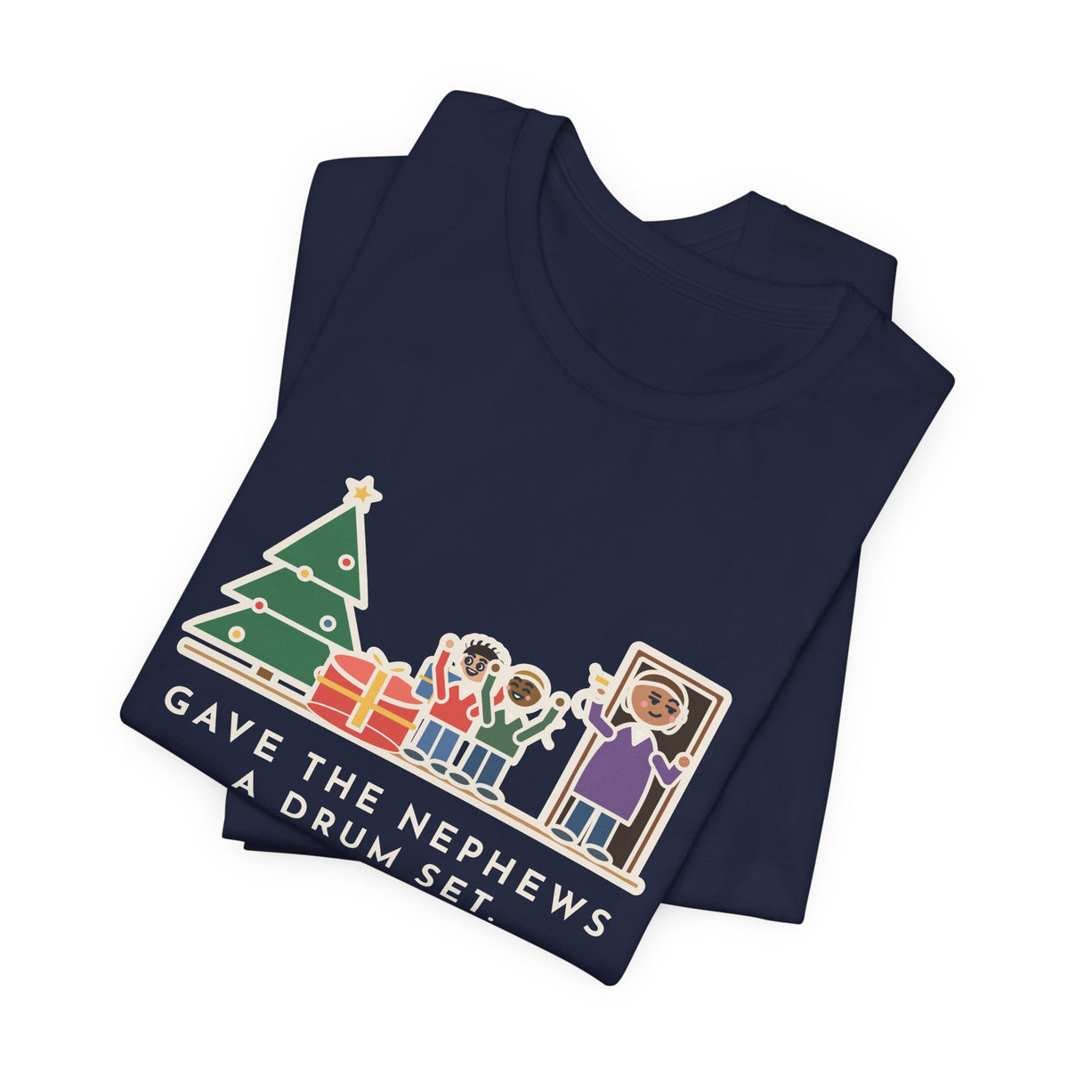 Funny Aunt and Uncle T-Shirt, Gave the Nephews a Drum Set, Left Before They Opened It, Quick Exit Tee