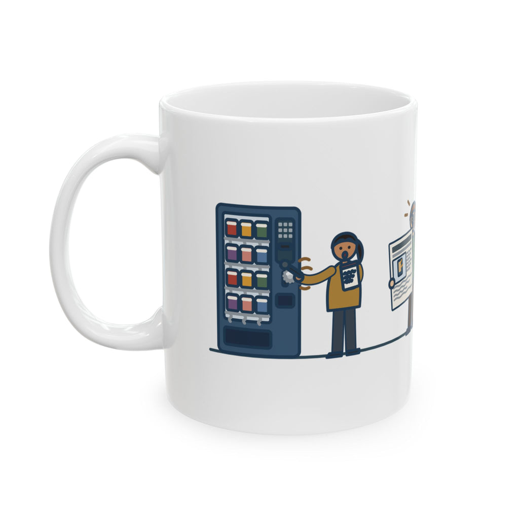 Journalism Teacher Coffee Mug - Front-Page Story on the Vending Machine