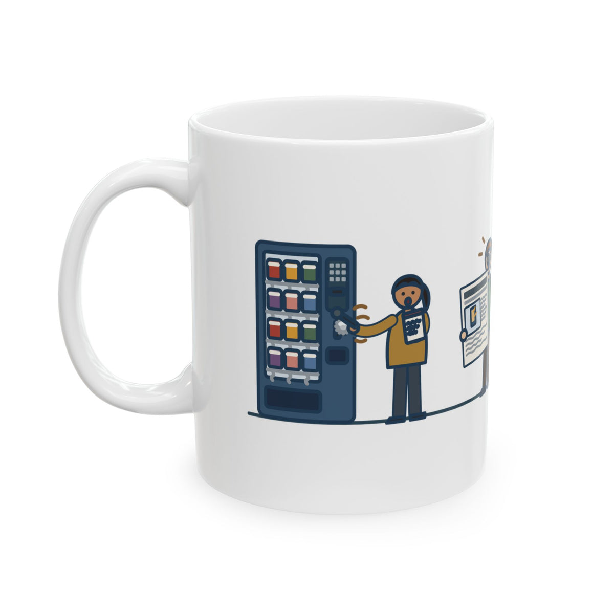 Journalism Teacher Coffee Mug - Front-Page Story on the Vending Machine
